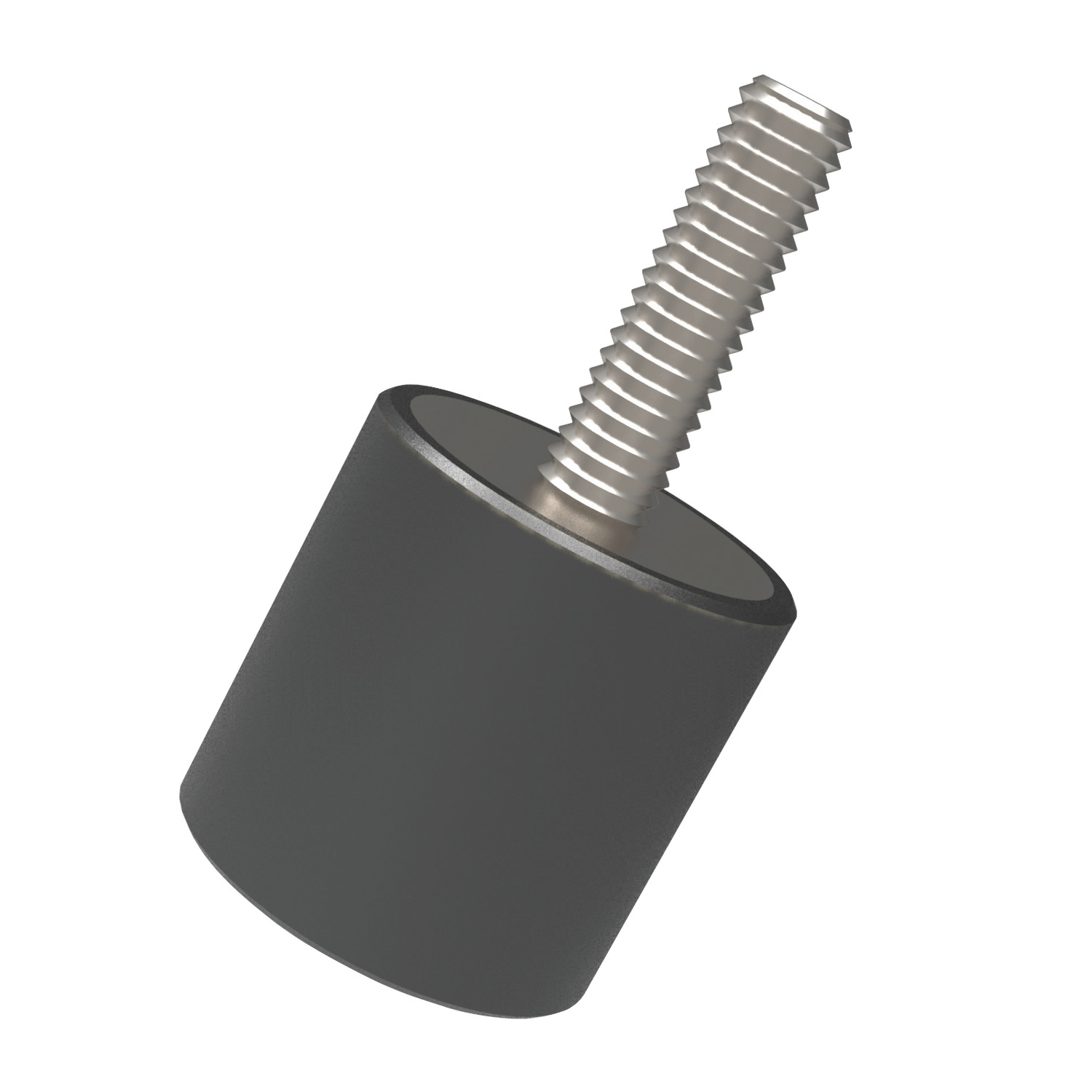 black rubber cover on silver zinc plated steel male anti-vibration  feet